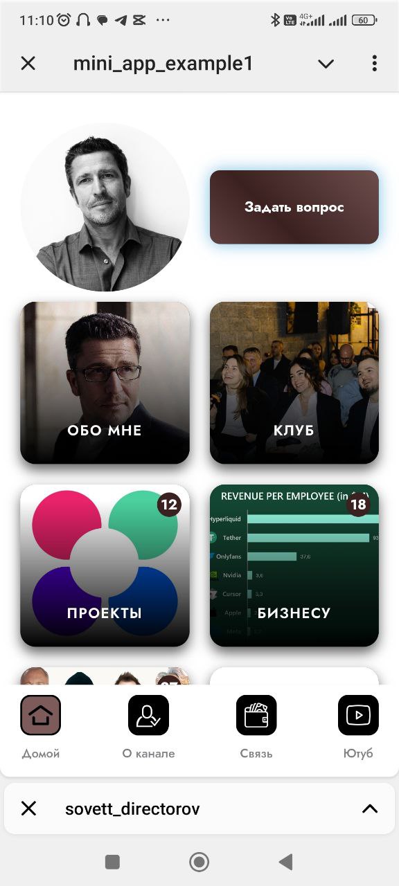 Приложение для Телеграмма для Максима Спиридонова