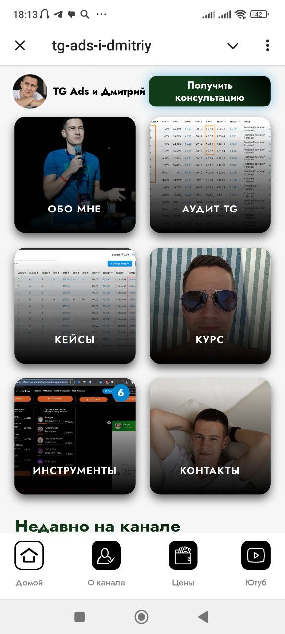 Мини приложение для телеграмма - для специалиста по продвижению в Телеграме